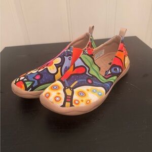 UIN Women’s Secret Garden Toledo Loafers Shoes 9 Flowers Butterfly Colorful Bee